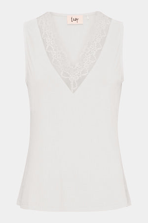 I SAY Dee V-Neck Top Basics 100 White