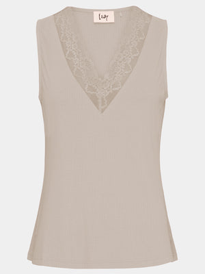 I SAY Dee V-Neck Top Basics 112 Sand