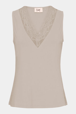 I SAY Dee V-Neck Top Basics 112 Sand