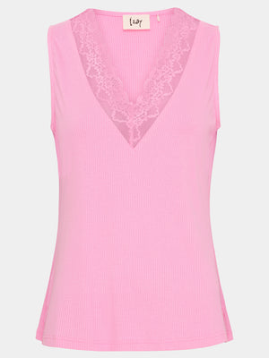 I SAY Dee V-Neck Top Basics 515 Hot pink