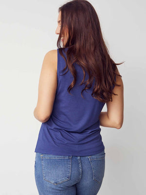 I SAY Dee V-Neck Top Basics 640 Navy