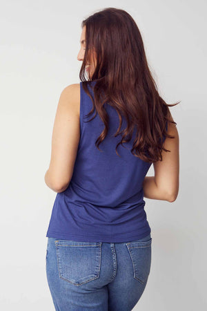 I SAY Dee V-Neck Top Basics 640 Navy