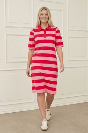 I SAY Ditte New Dress Dresses N30 Raspberry/Pink Stripe