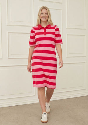 I SAY Ditte New Dress Dresses N30 Raspberry/Pink Stripe