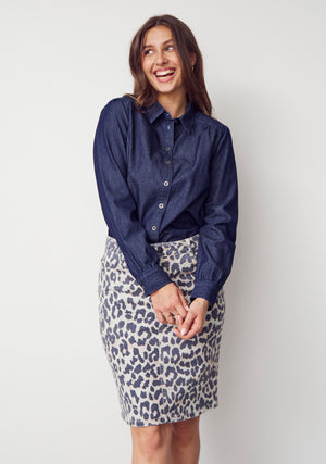 I SAY Diva Cropped Shirt Shirts 662 Dark denim