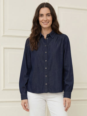 I SAY Diva Cropped Shirt Shirts 662 Dark denim