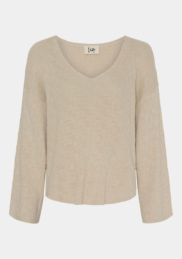 I SAY Dora Knit Pullover Knitwear 111 Sand Melange