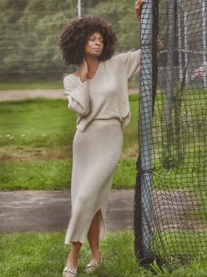 I SAY Dora Knit Skirt Knitwear 111 Sand Melange