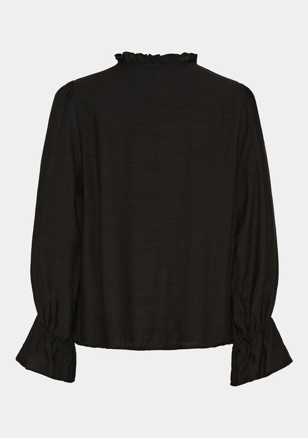 I SAY Elly Flounce Blouse Blouses 900 Black