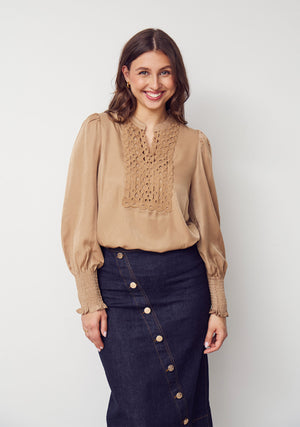I SAY Emily Blouse Blouses 321 Luxury Camel