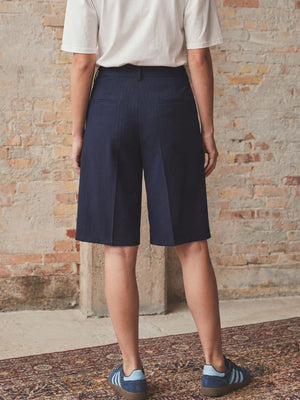 I SAY Felicia Long Shorts Shorts N39 Navy Pinstripe