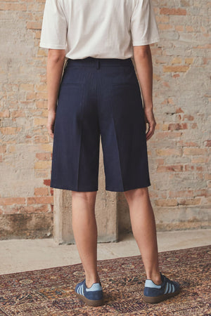 I SAY Felicia Long Shorts Shorts N39 Navy Pinstripe