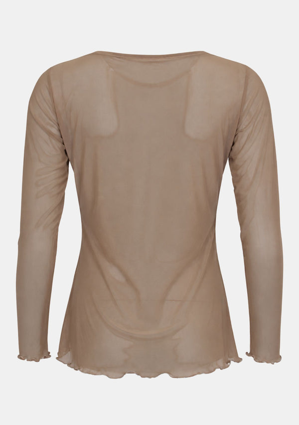 I SAY Fifi Mesh l/s O-Neck Tops 144 Cuban Sand
