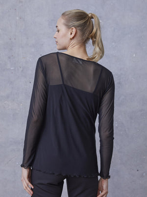 I SAY Fifi Mesh l/s O-Neck Tops 900 Black