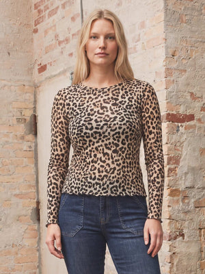 I SAY Fifi Mesh l/s O-Neck Tops K23 Leo Mesh