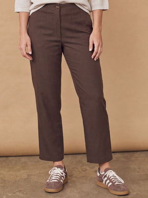 I SAY Firenze Highwaist Pant Pants 356 Dark brown