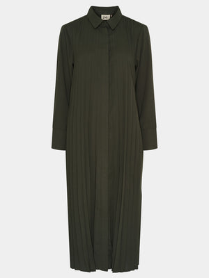 I SAY Frida Pleat Dress Dresses 918 Army