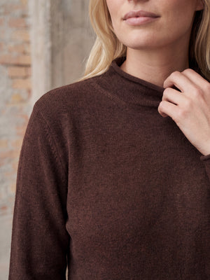 I SAY Frigga A-Shape Pullover Knitwear 357 Dark Brown Melange
