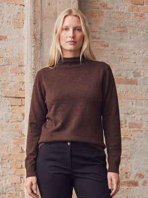 I SAY Frigga A-Shape Pullover Knitwear 357 Dark Brown Melange