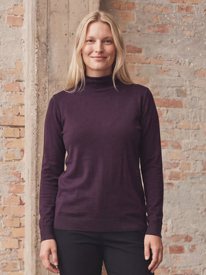 I SAY Frigga A-Shape Pullover Knitwear 419 Aubergine