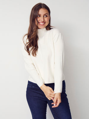 I SAY Frigga Flounce Knit Knitwear 101 Broken White