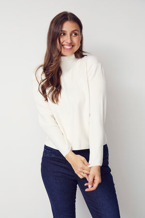 I SAY Frigga Flounce Knit Knitwear 101 Broken White