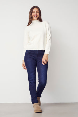 I SAY Frigga Flounce Knit Knitwear 101 Broken White