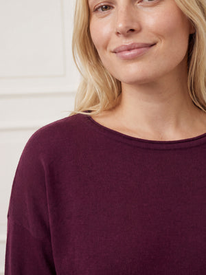 I SAY Frigga Knit Pullover Knitwear 419 Aubergine