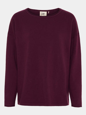 I SAY Frigga Knit Pullover Knitwear 419 Aubergine