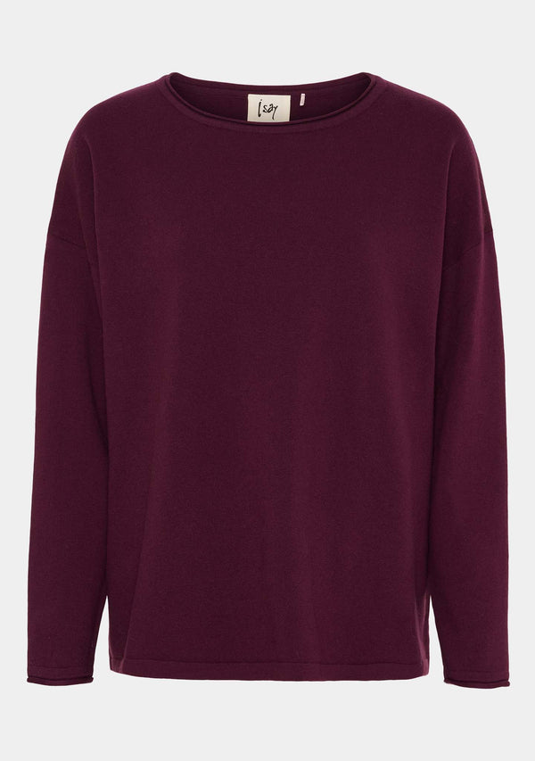 I SAY Frigga Knit Pullover Knitwear 419 Aubergine