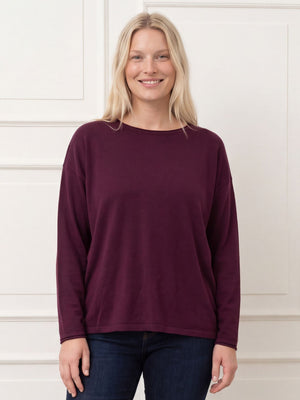 I SAY Frigga Knit Pullover Knitwear 419 Aubergine