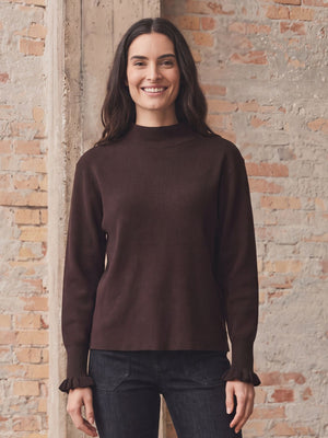 I SAY Frigga New Pullover Knitwear 357 Dark Brown Melange