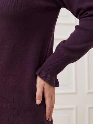 I SAY Frigga New Pullover Knitwear 419 Aubergine