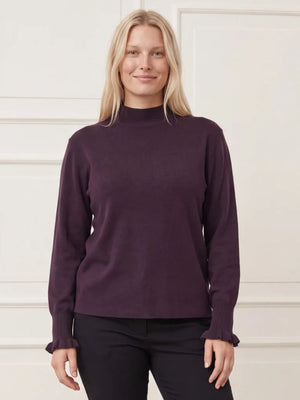 I SAY Frigga New Pullover Knitwear 419 Aubergine