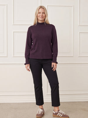I SAY Frigga New Pullover Knitwear 419 Aubergine