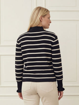 I SAY Frigga Stripe Pullover Knitwear M41 Black w/Cream