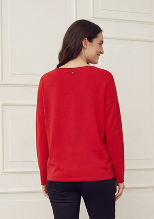 I SAY Frigga V-Neck  Knitwear 432 Fresh Red