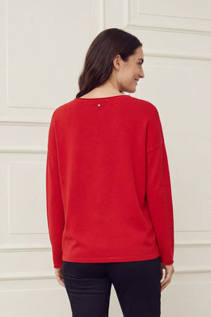 I SAY Frigga V-Neck  Knitwear 432 Fresh Red