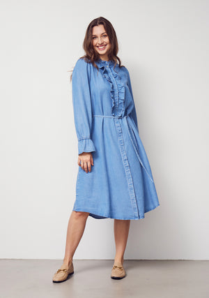 I SAY Ganja Flounce Dress Dresses 616 Denim Blue