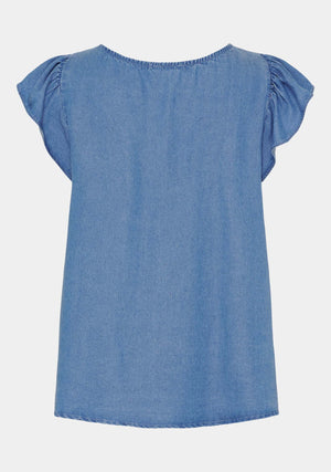 I SAY Ganja Smock Top Tops 616 Denim Blue