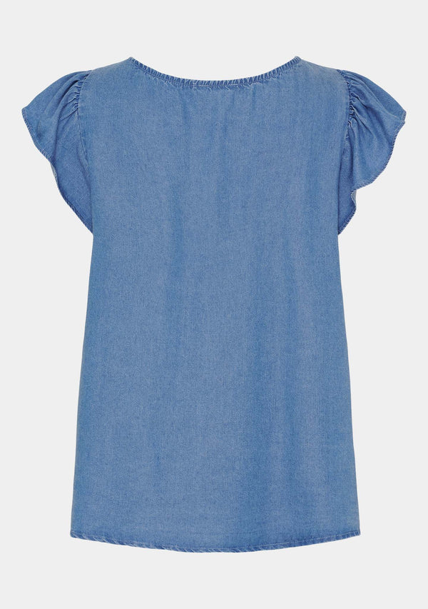 I SAY Ganja Smock Top Tops 616 Denim Blue