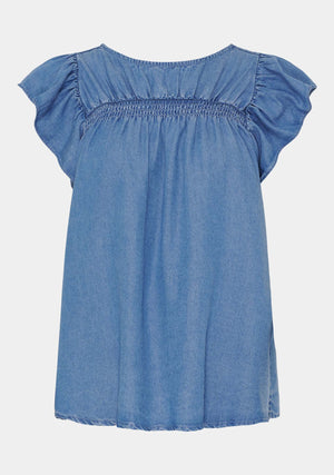 I SAY Ganja Smock Top Tops 616 Denim Blue