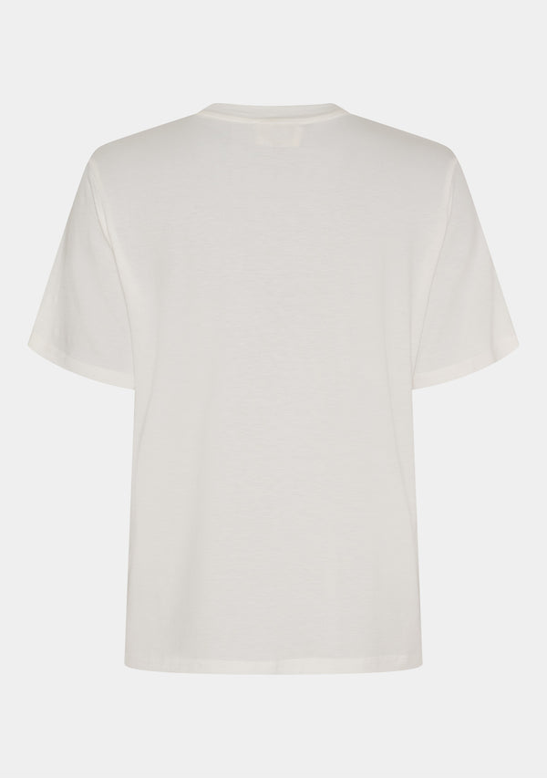 I SAY Gritt O-Neck T-Shirt T-Shirts 101 Broken White