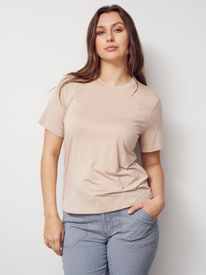I SAY Gritt O-Neck T-Shirt Basics 112 Sand