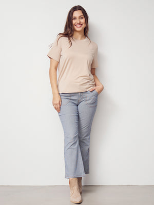 I SAY Gritt O-Neck T-Shirt Basics 112 Sand