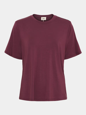 I SAY Gritt O-Neck T-Shirt Basics 434 Wine
