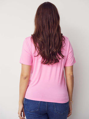 I SAY Gritt O-Neck T-Shirt Basics 515 Hot pink