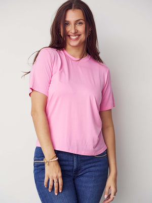 I SAY Gritt O-Neck T-Shirt Basics 515 Hot pink