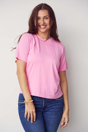 I SAY Gritt O-Neck T-Shirt Basics 515 Hot pink