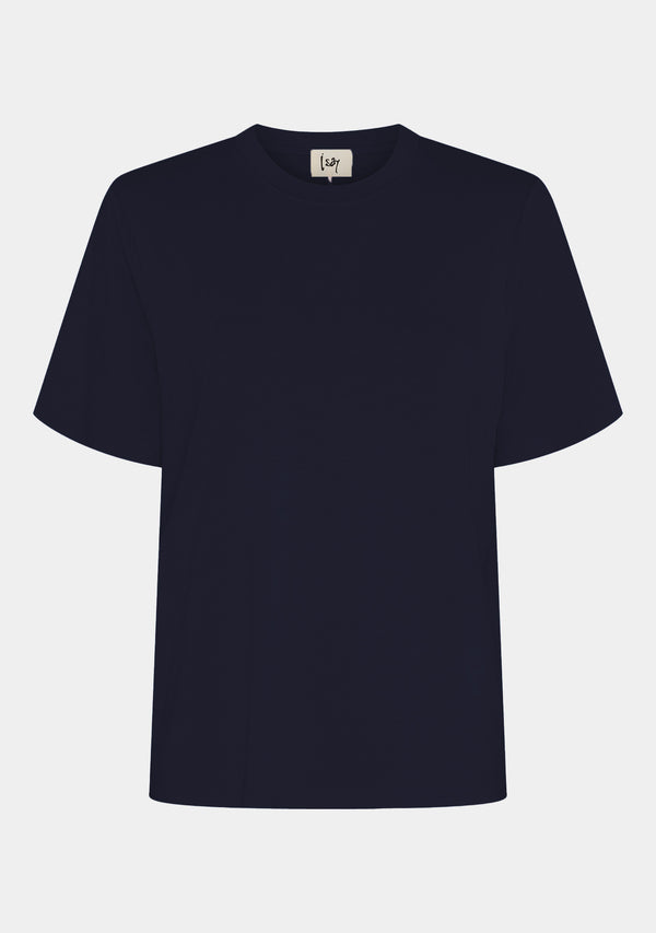 I SAY Gritt O-Neck T-Shirt T-Shirts 640 Navy